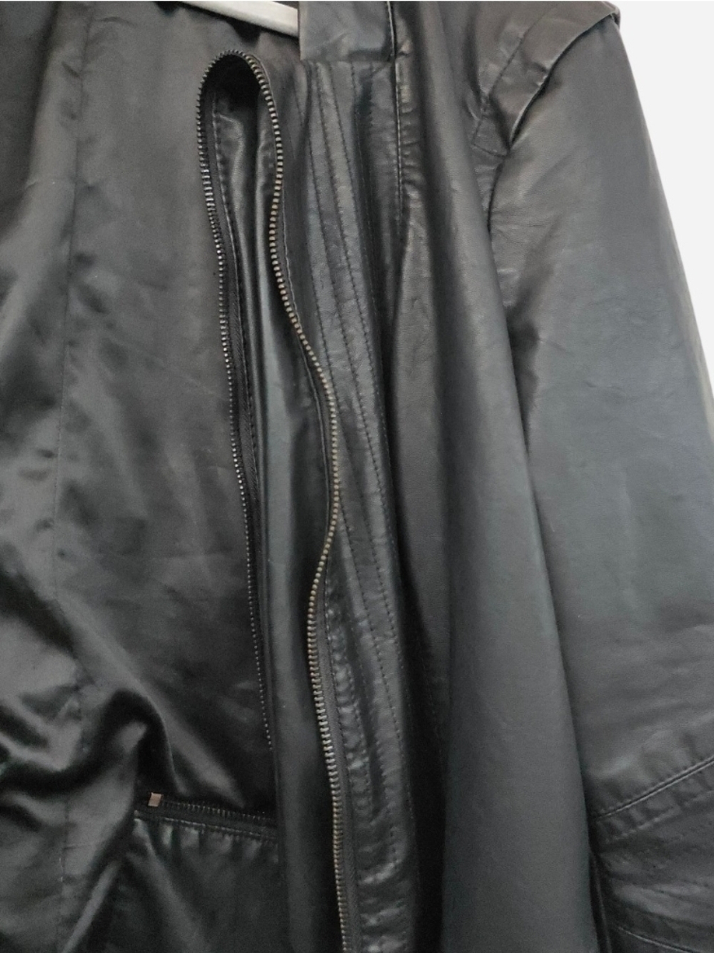 Blank NYC Black Faux Vegan Leather Moto Zip Jacket, L/XL - Picture 11 of 14